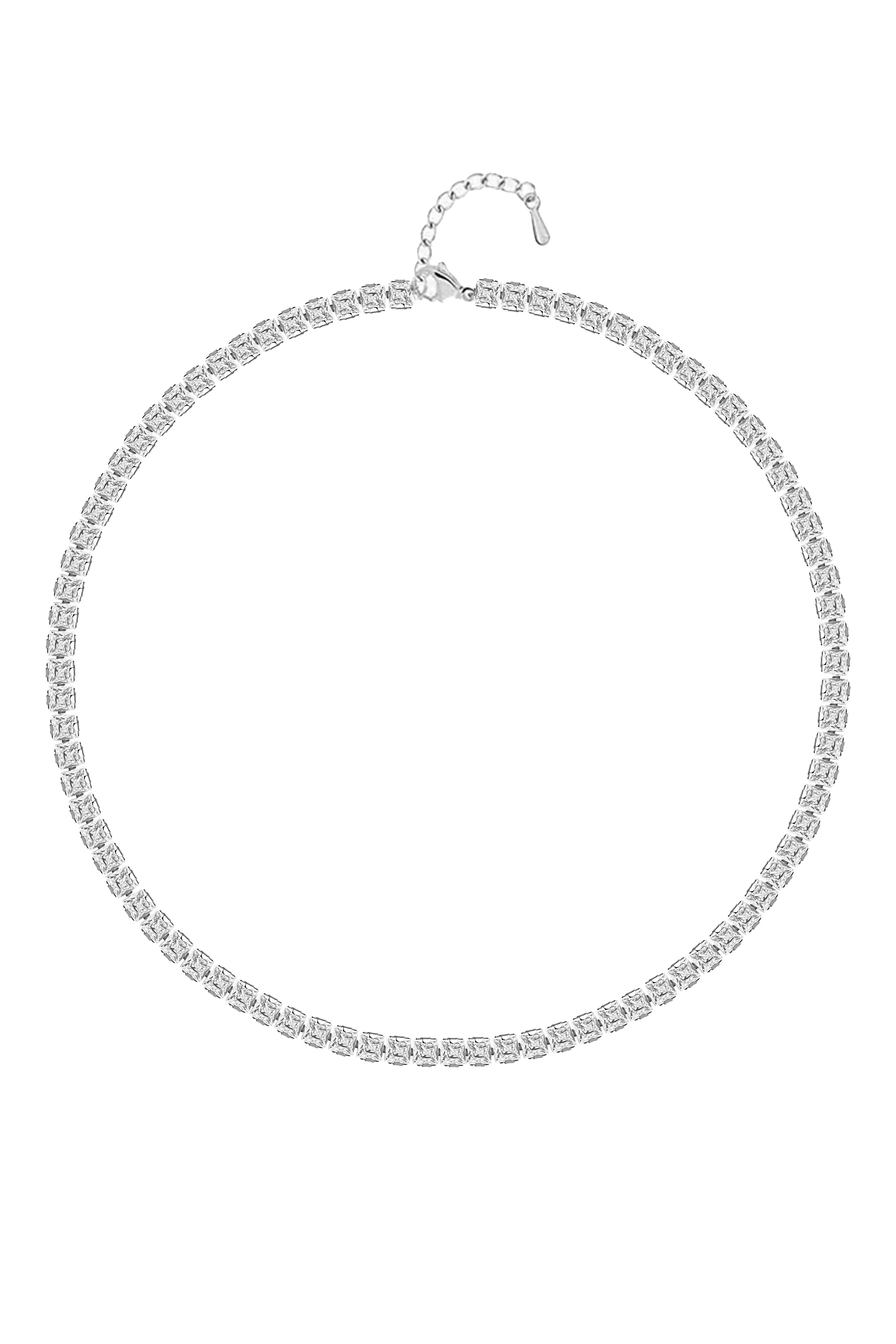 4MM | Choker Princess Cut Su Yolu Kolye | Luxury Jewelry by Atelier Duygu.