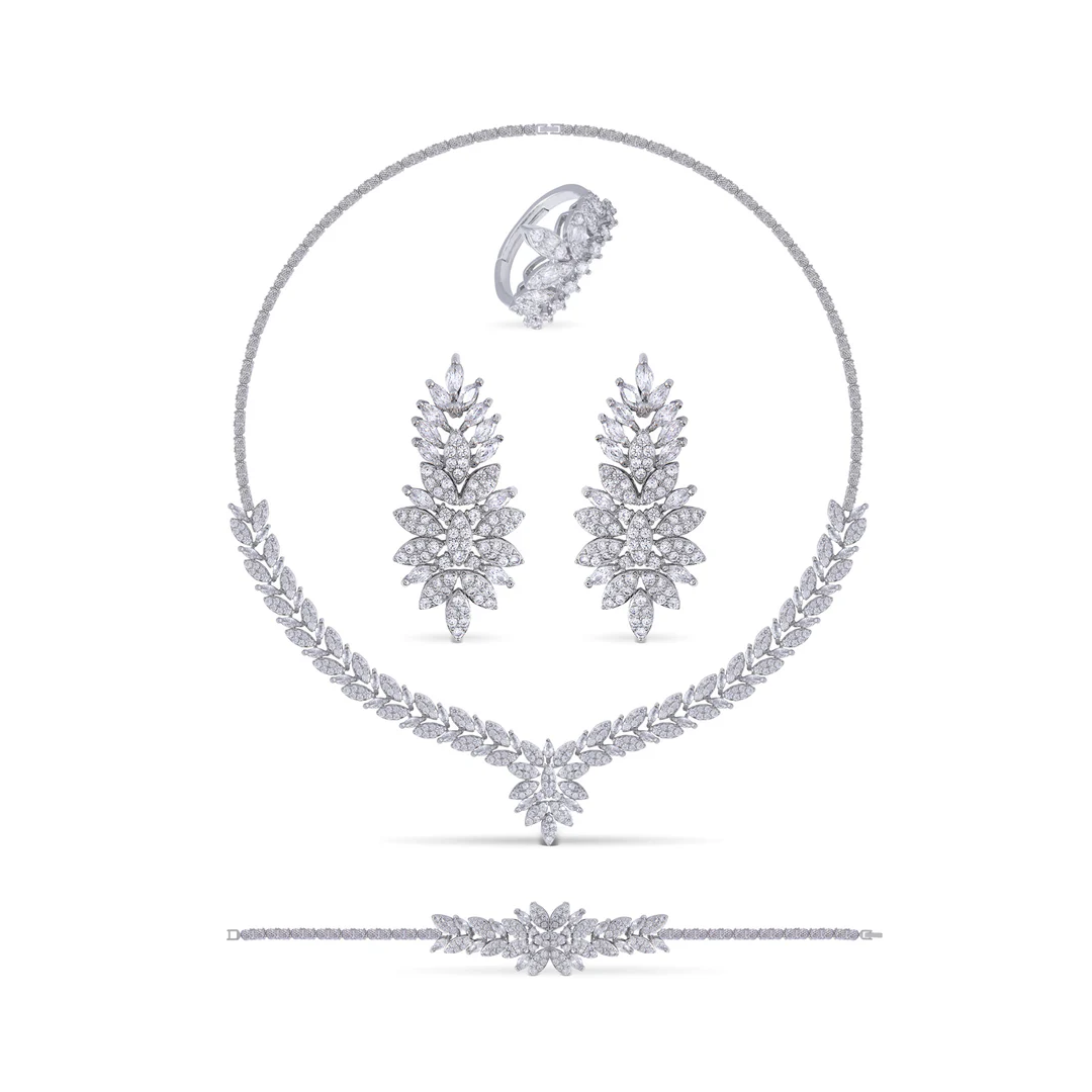 Belmora Kolye - Küpe - Bileklik - Yüzük Set