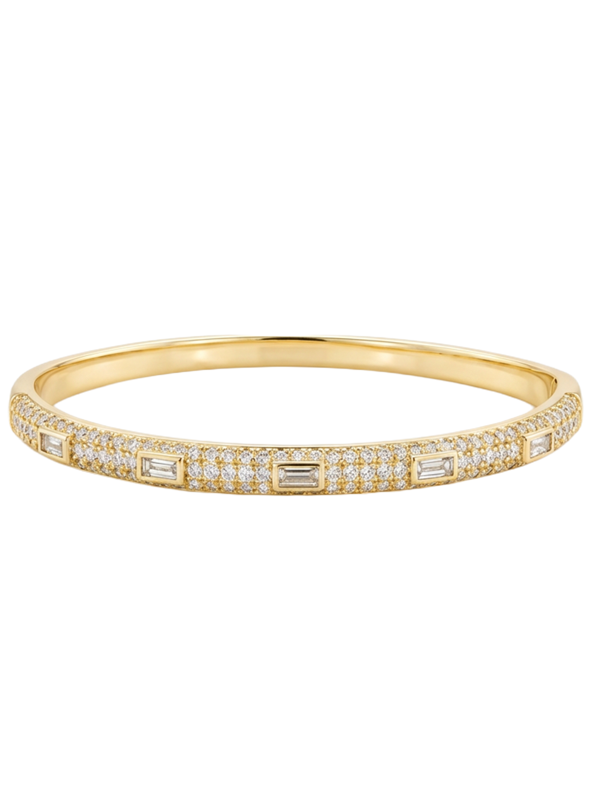 Diana Bileklik - Zamansız ve modern tasarım, pirinç üzeri altın kaplama, zirkon taşlar ile süslenmiş şık bilezik.