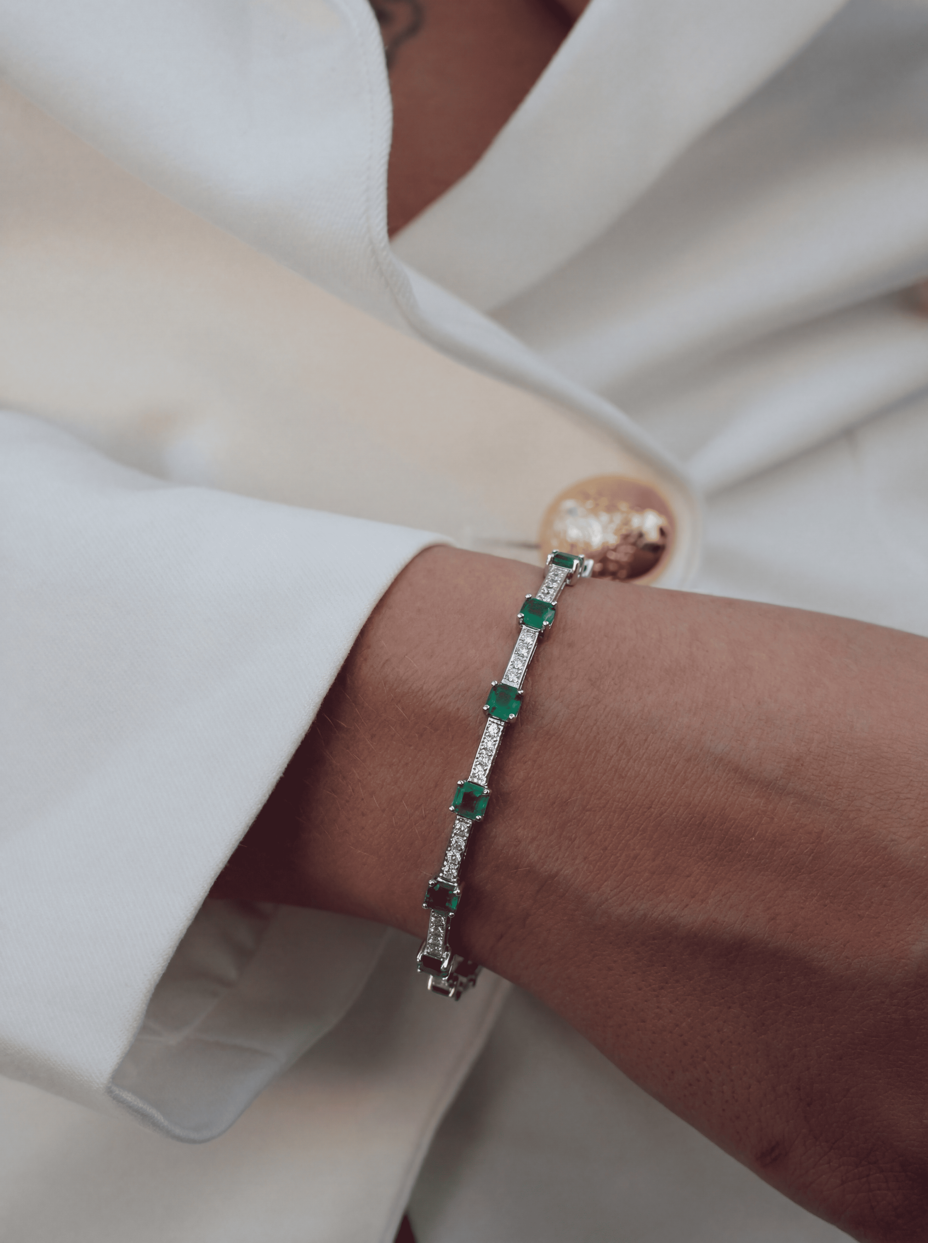 Elowen Yeşil Taşlı Su Yolu Bileklik