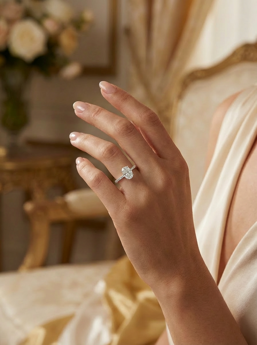 Sade ama şık 1.2CT Oval Cut Eternity Yüzük, Star taş kalitesiyle ışıltılı bir görünüm sunuyor.