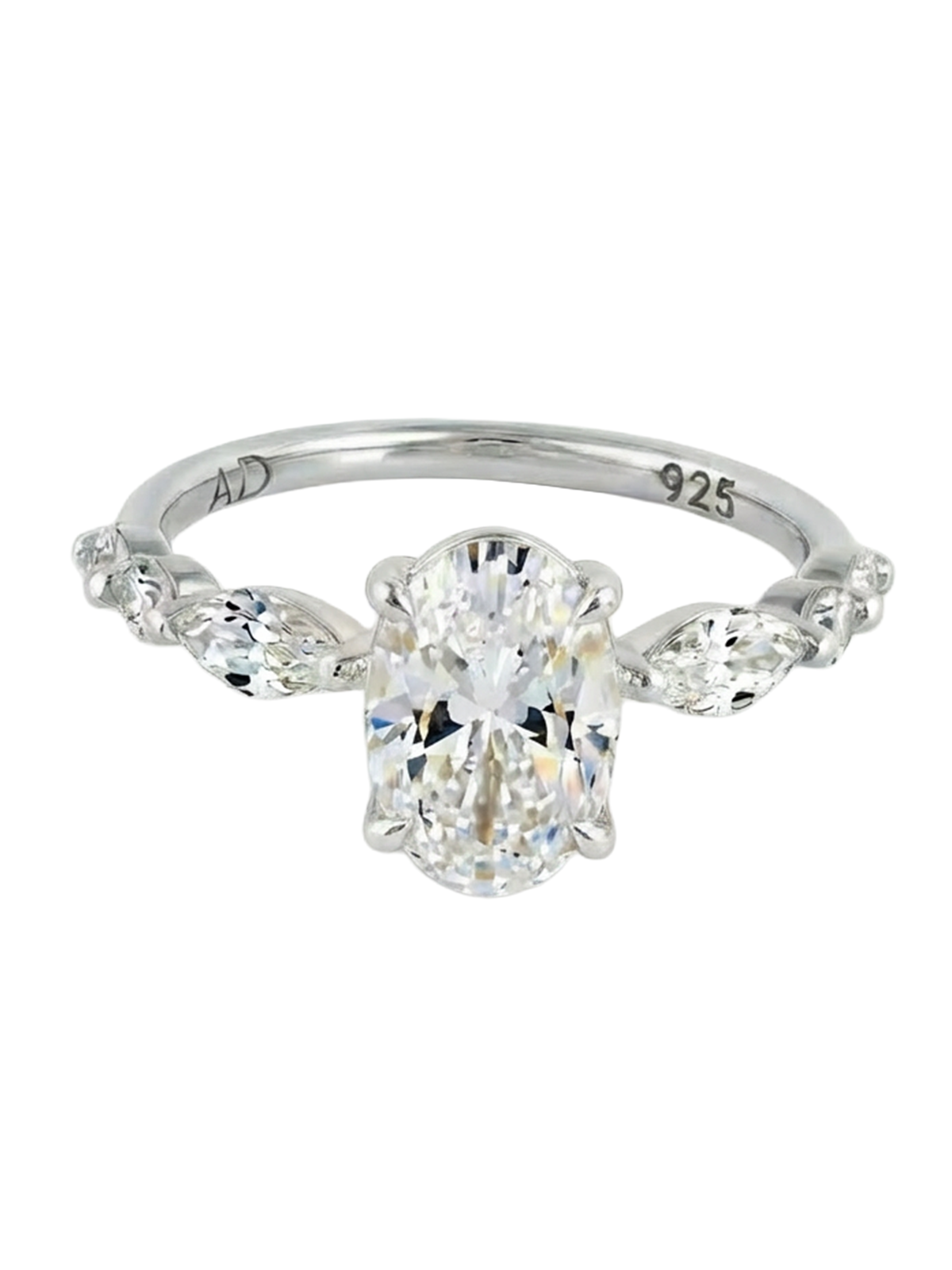 Zarif tasarımıyla 2.3CT Oval Cut Flora Eternity Yüzük, klasik ve modern tarzı harmanlıyor.