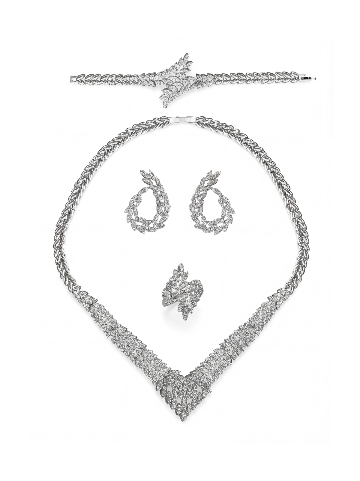 Solstice Kolye - Küpe - Bileklik - Yüzük Set