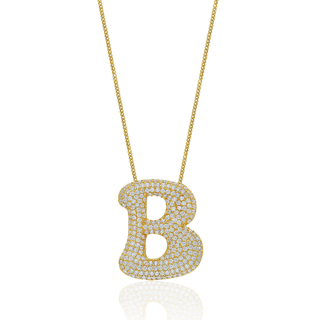 Bubble Stone Letter Kolye Atelier Duygu.