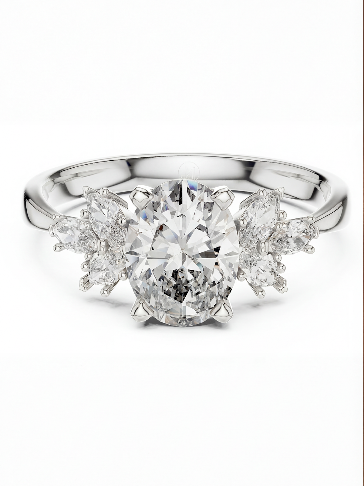 2.3CT | Oval Cut Floral Eternity Yüzük