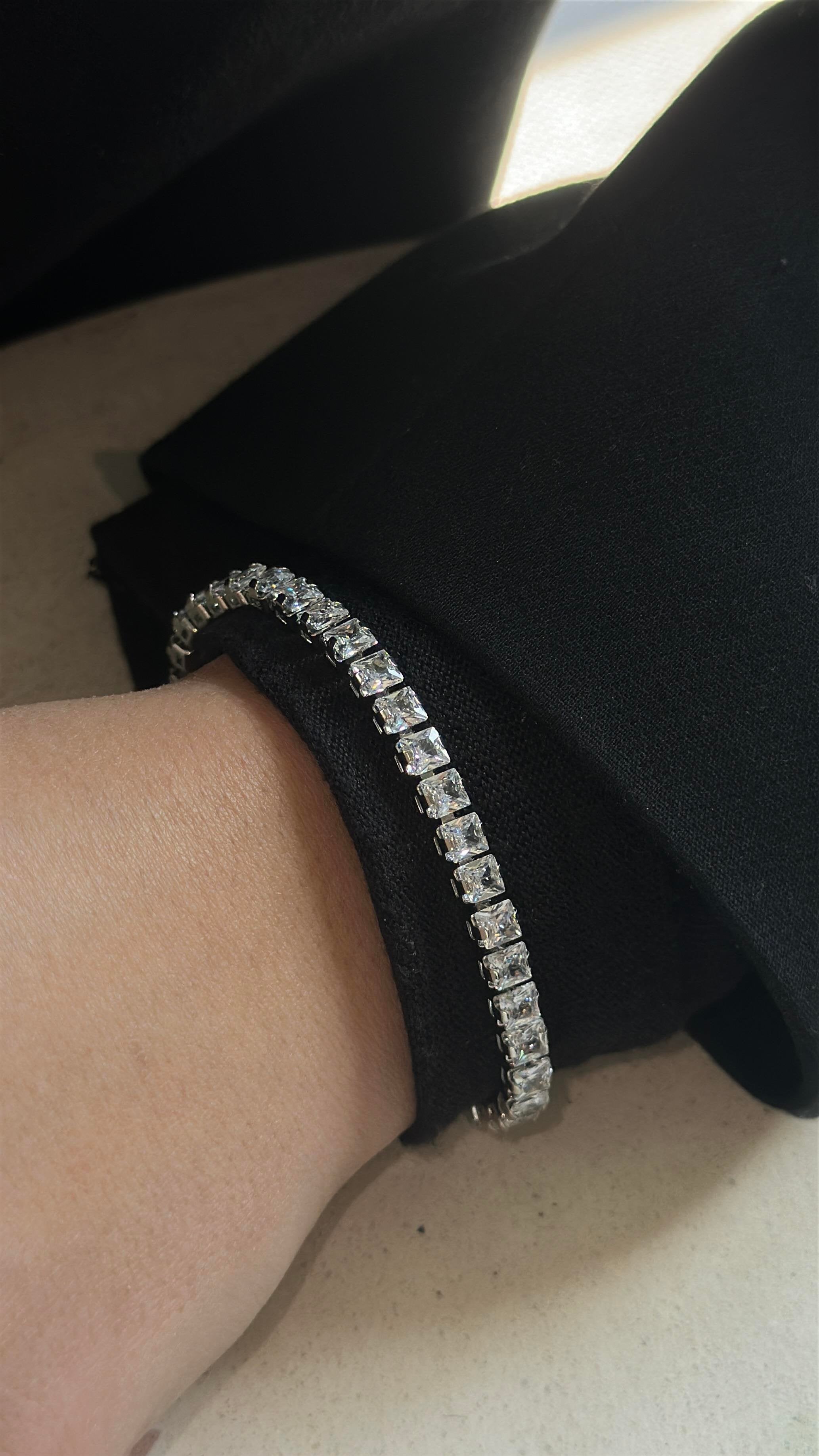 4MM | Princess Cut Su Yolu Bileklik |   Luxury Jewelry by  Atelier Duygu.