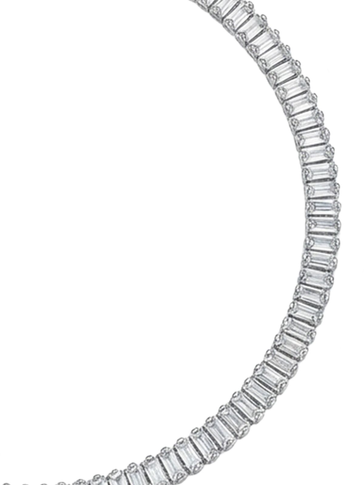 3MM | Choker Baguette Cut Su Yolu Kolye