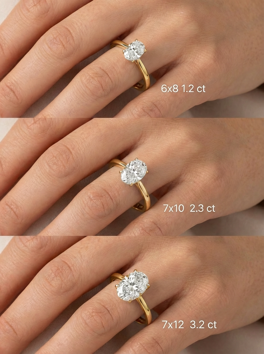 Göz alıcı 1.2CT Oval Cut Yüzük, günlük ve özel günler için ideal.