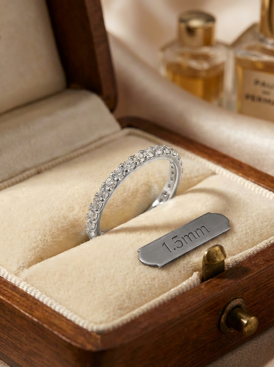 1.5MM Tamtur Yüzük: İnce formu ve modern detaylarıyla, kadınların vazgeçilmezi olan zarif bir lüks parça.