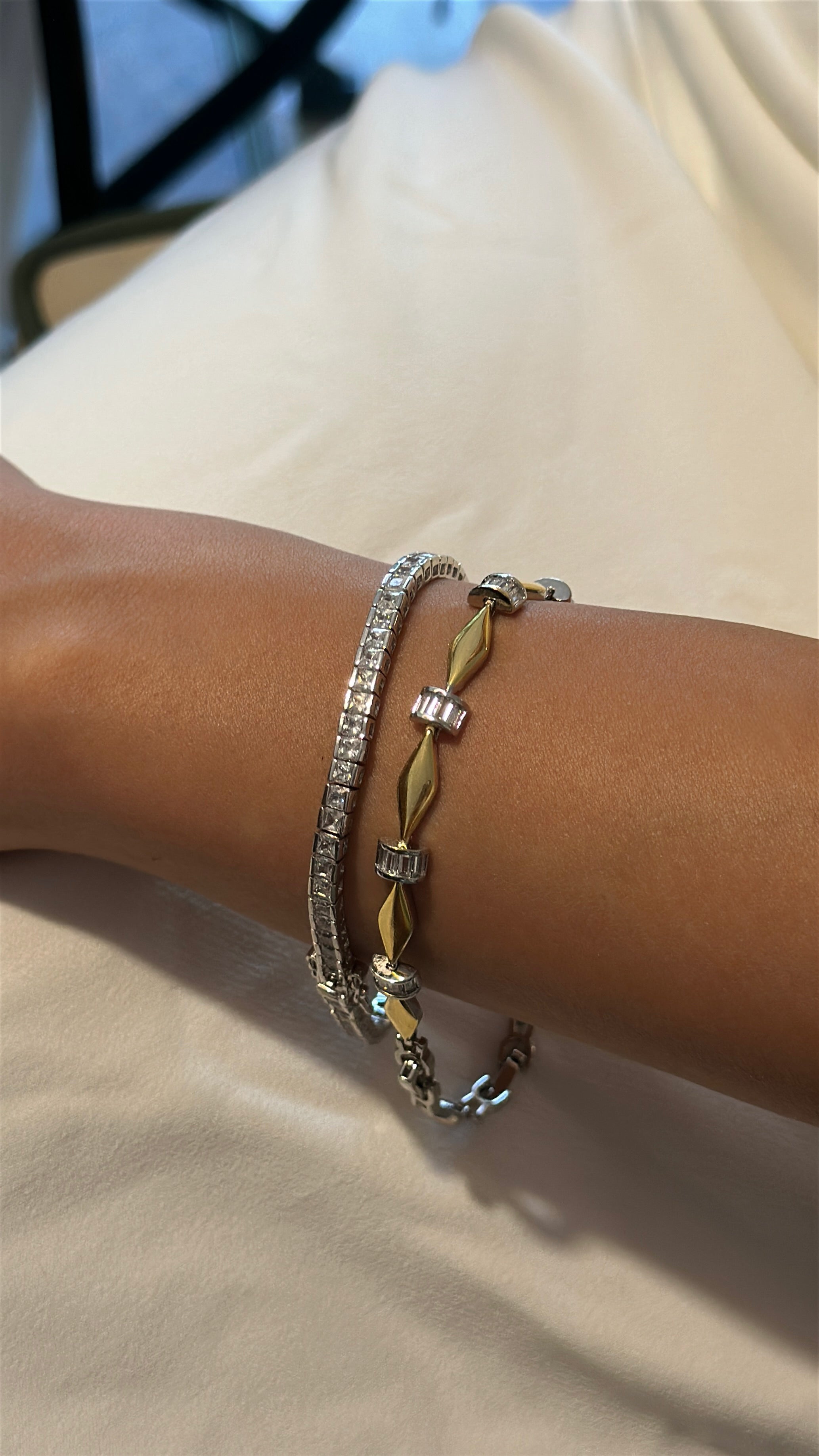 4MM | Princess Cut Döküm Su Yolu Bileklik  Atelier Duygu.