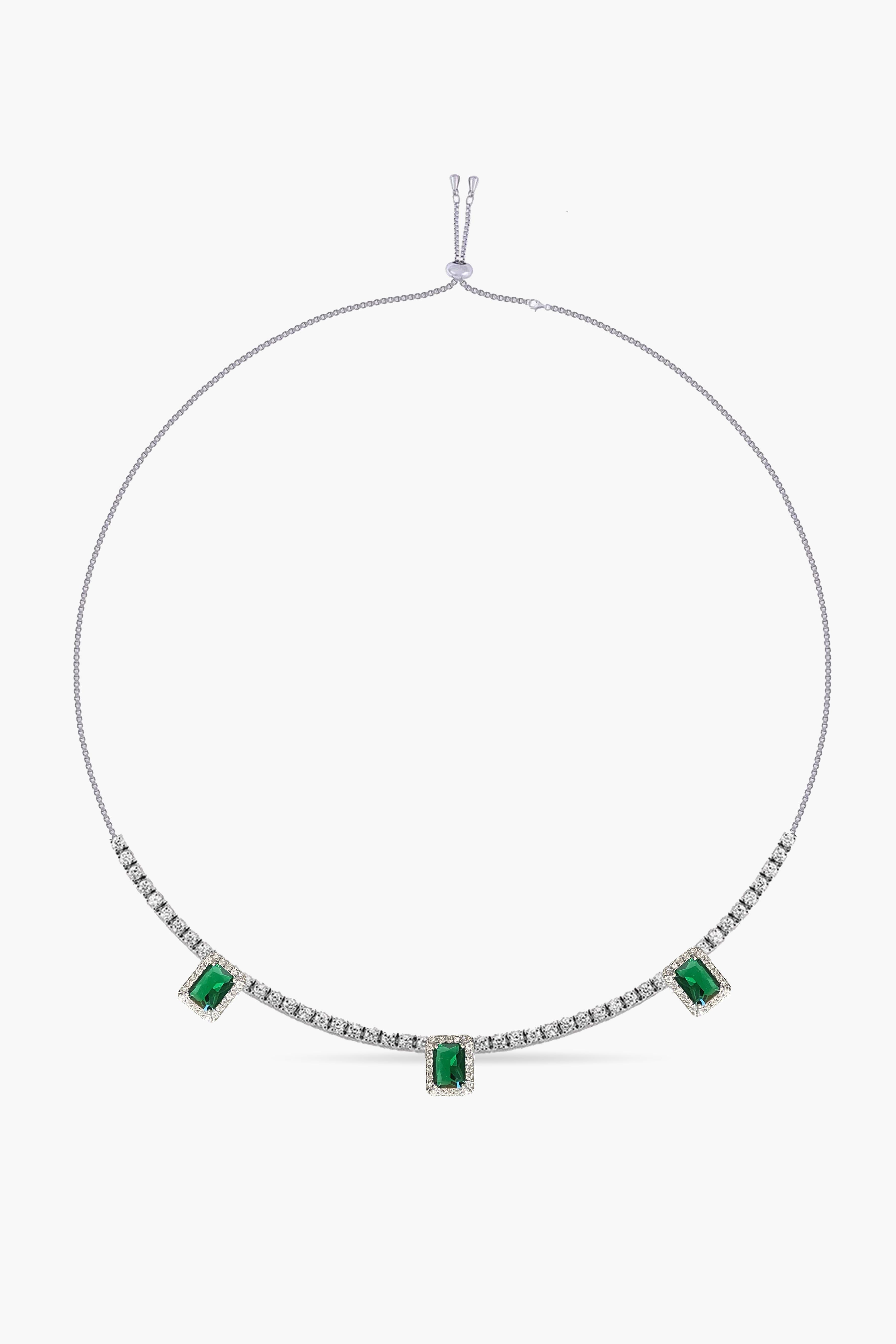 Green Baguette Choker Su Yolu Kolye  Atelier Duygu.