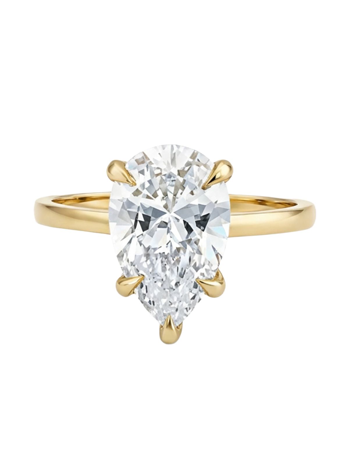 3.0CT Pear Cut Yüzük zarif tasarımı ile göz alıcı bir ışıltıya sahip, 925 ayar gümüşten yapılmıştır.