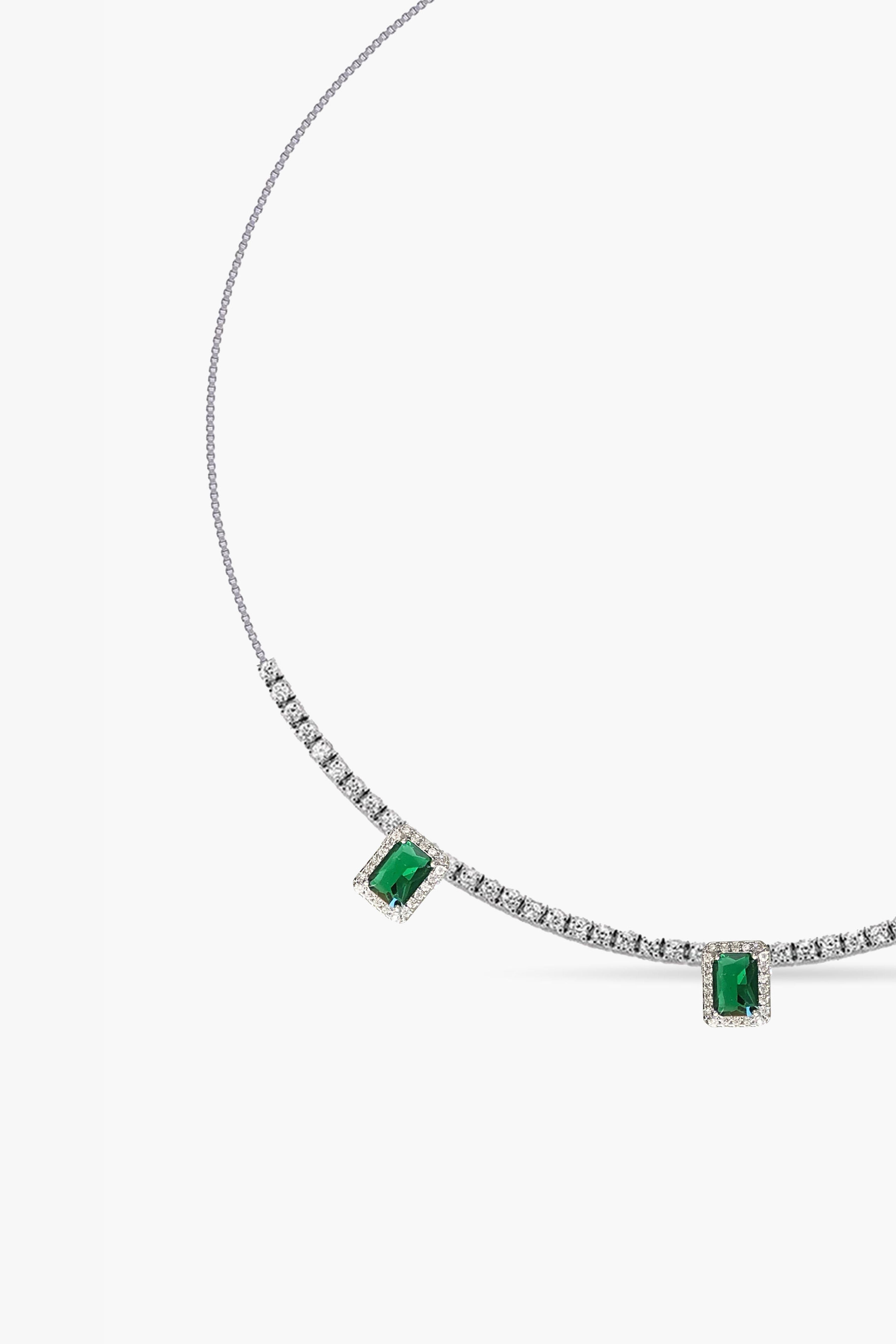 Green Baguette Choker Su Yolu Kolye  Atelier Duygu.