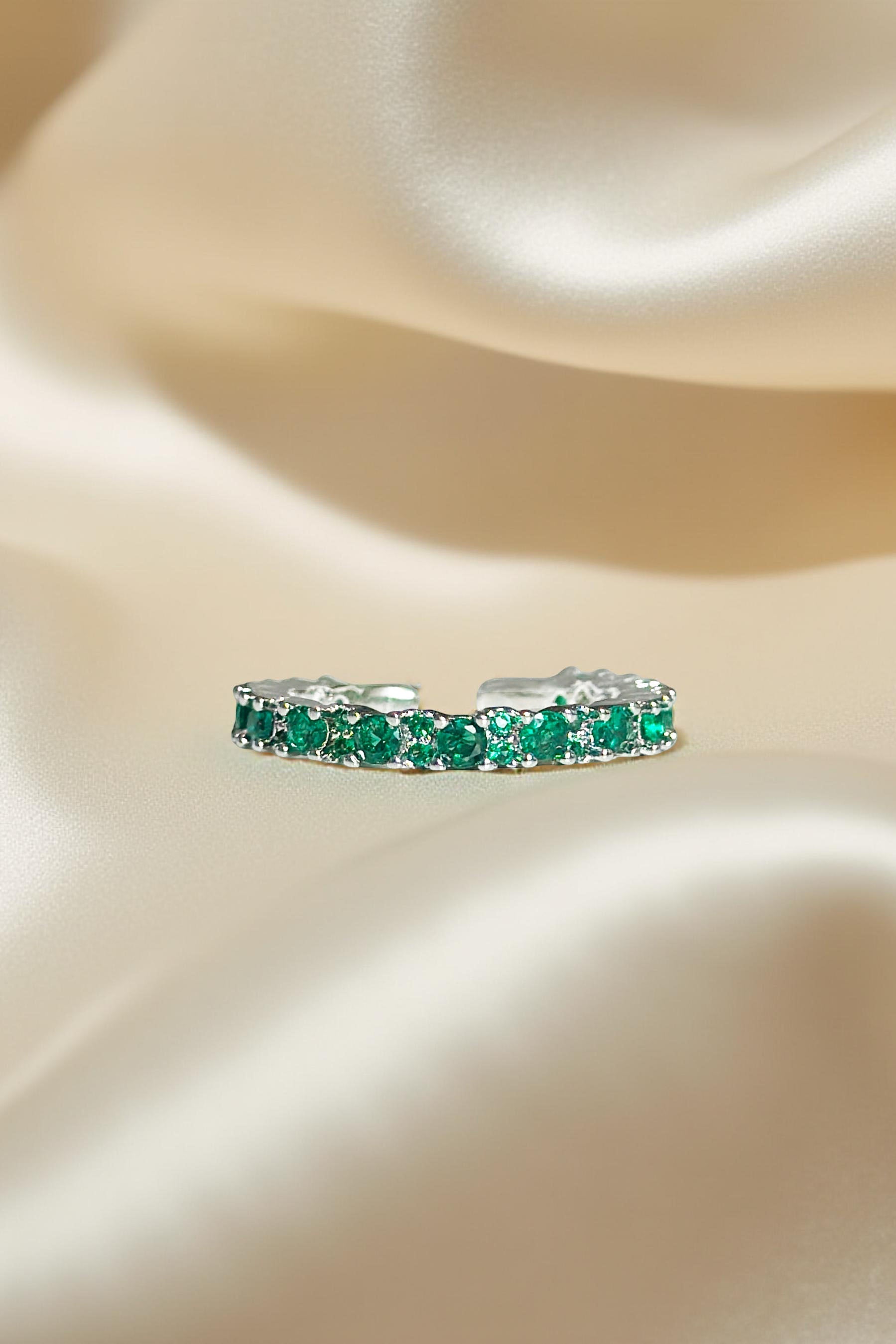 2.5MM | Green Full Eternity Yüzük  Atelier Duygu.