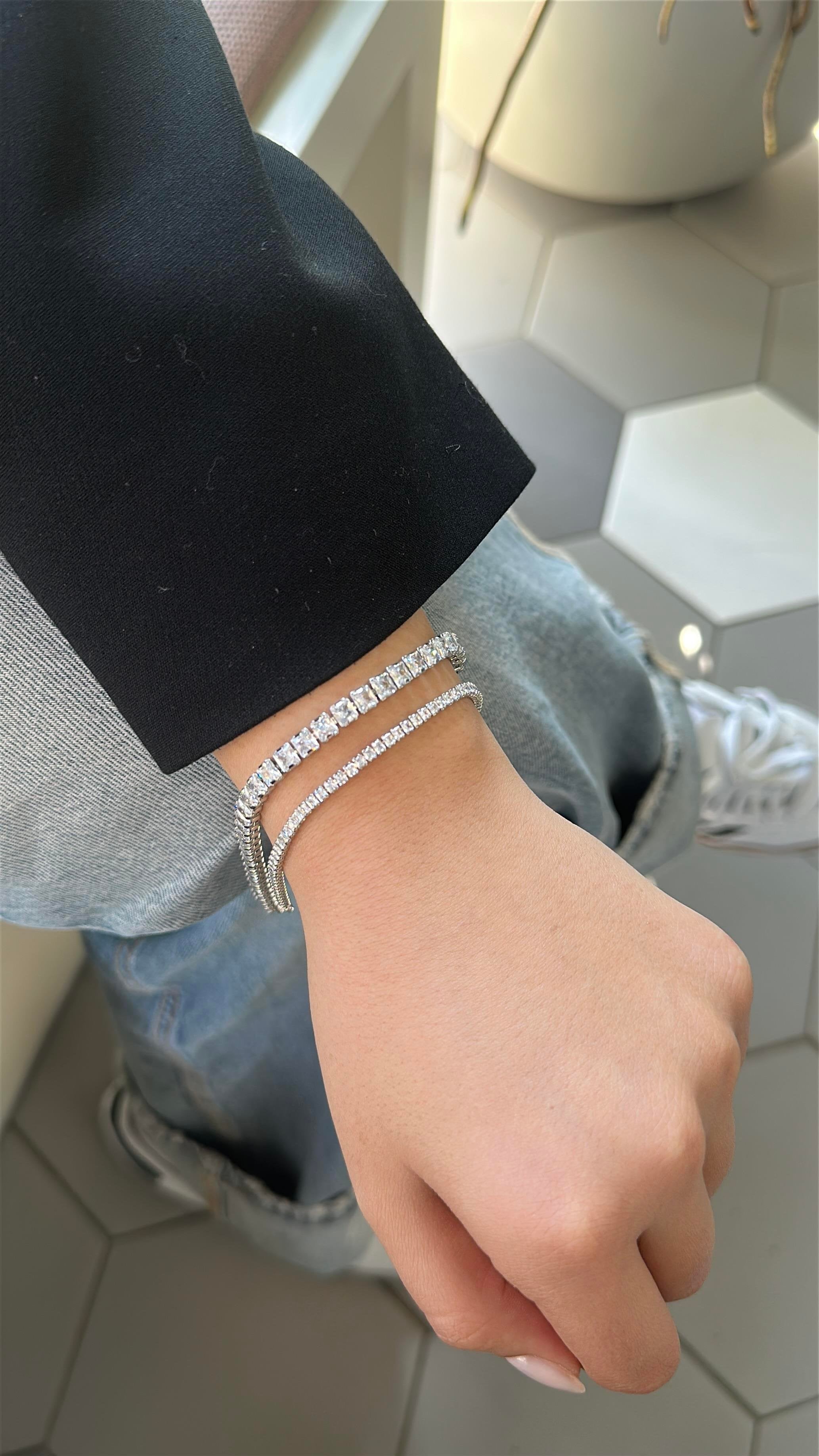 4MM | Princess Cut Su Yolu Bileklik |   Luxury Jewelry by  Atelier Duygu.