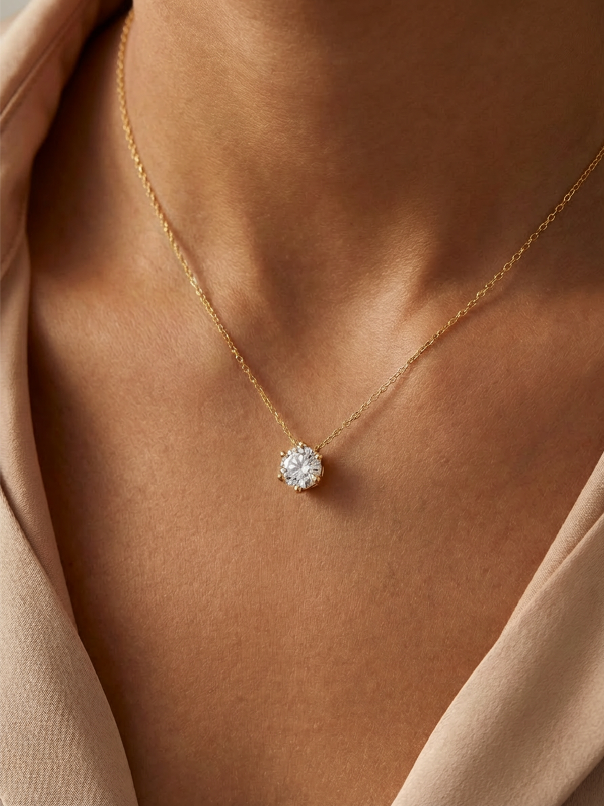 Solitaire Tektaş Kolye