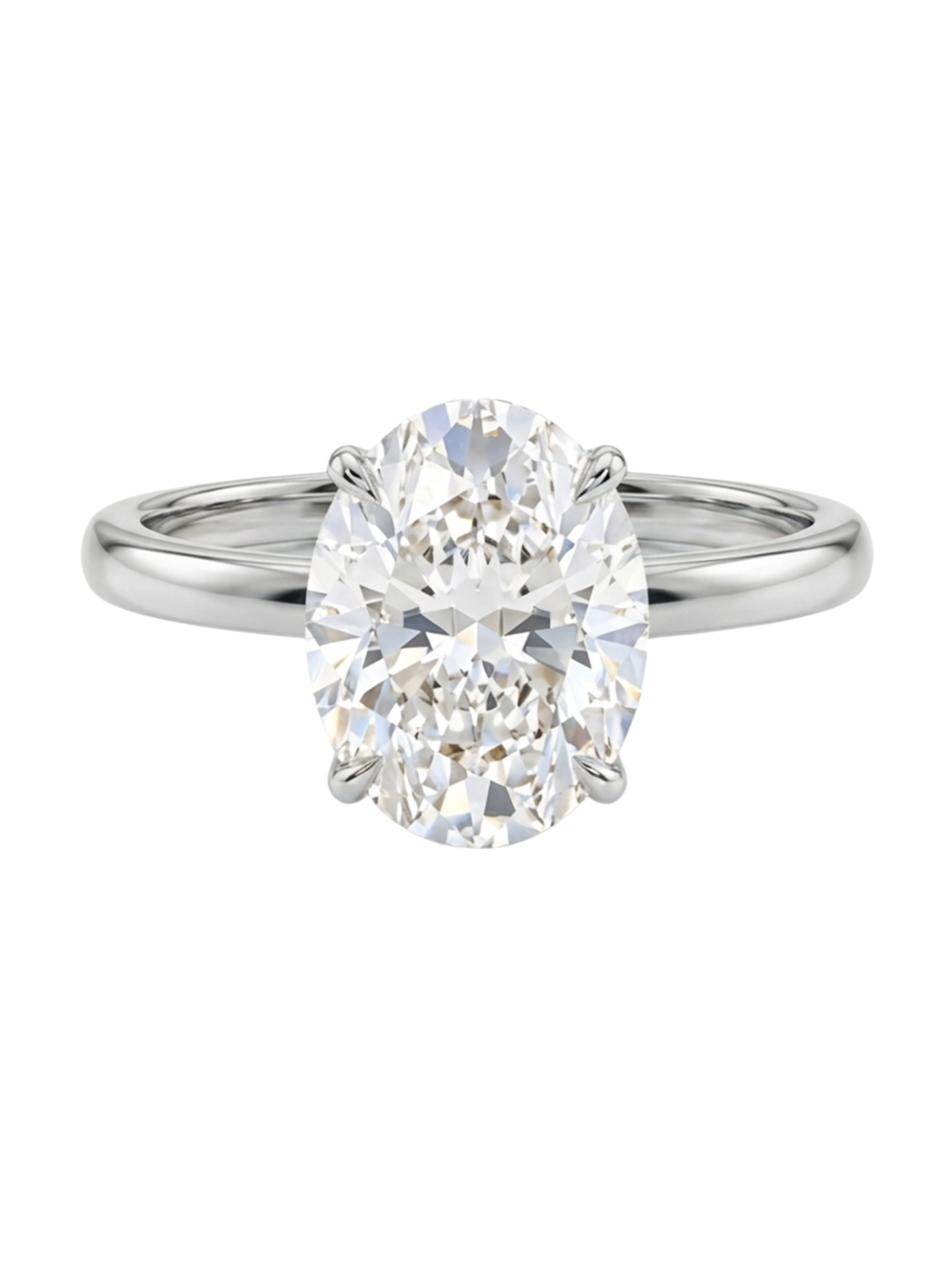 2.3CT Oval Cut Yüzük, Gold, Silver ve Rose Gold seçenekleri ile modern şıklığı temsil ediyor.