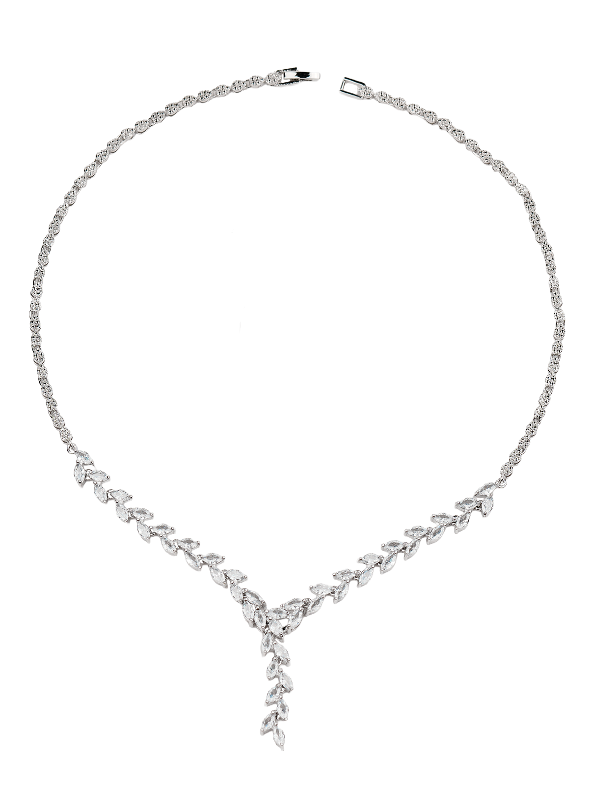 Sophia Kolye - Küpe Set, zarif yaprak formunda tasarlanmış markiz ve damla kesim zirkon taşlarla süslenmiş, özel günler için ideal bir takı seti.